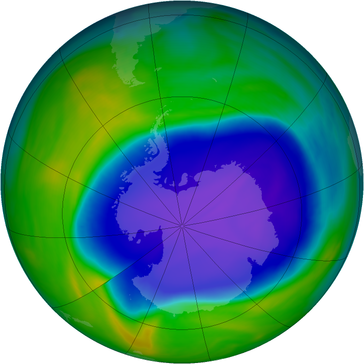 Antarctic ozone map for 27 October 2006